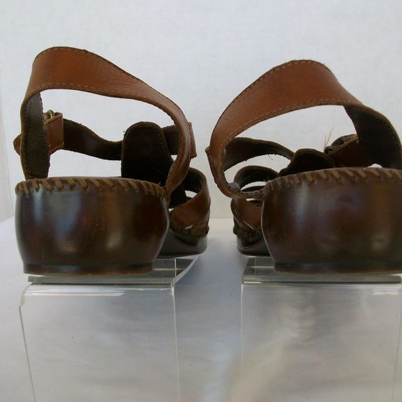 Dr. Scholl's Brown Leather Sling back Sandals - Picture 3 of 9
